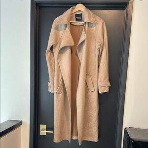 Bagatelle Tan Women's Faux Suede Long Coat